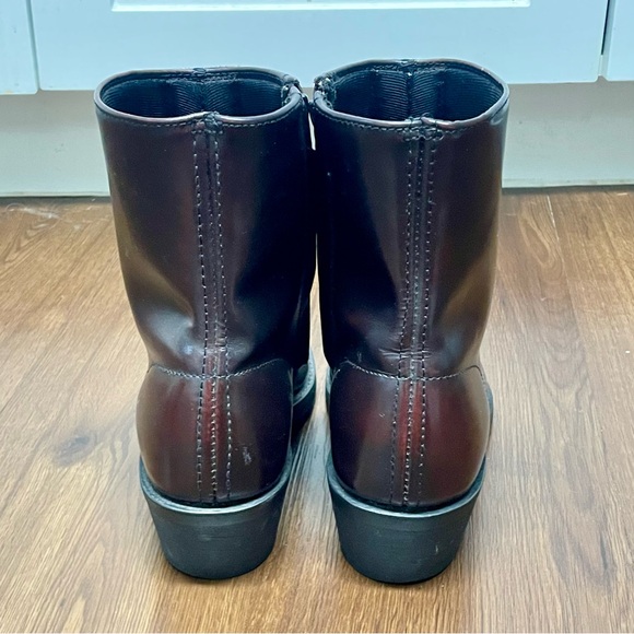 Laredo Mens Sz 9 Long Haul Black Cherry Leather Side Zipper Western Boots #62008 - Picture 8 of 12